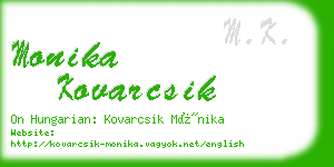 monika kovarcsik business card